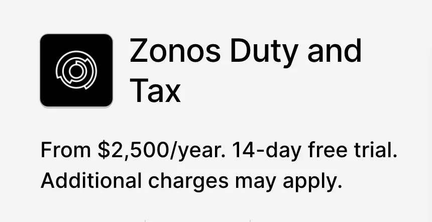 Install the Zonos App from Shopify